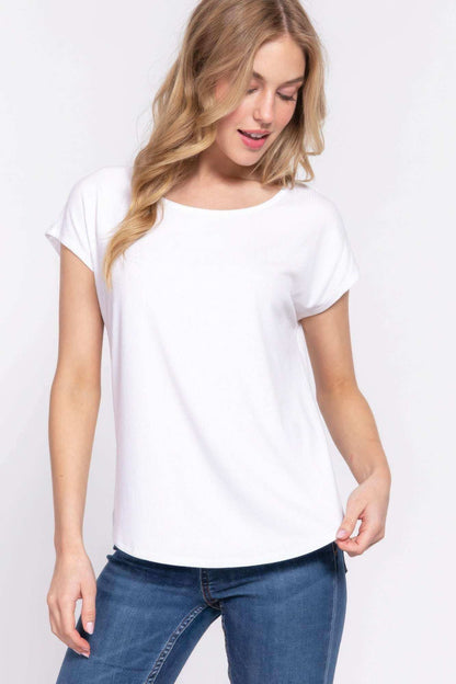 Short Dolman Slv Rib Knit Top - The Diva Goddess