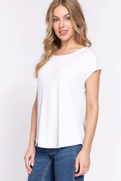 Short Dolman Slv Rib Knit Top - The Diva Goddess