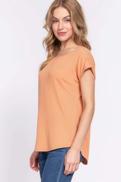 Short Dolman Slv Rib Knit Top - The Diva Goddess