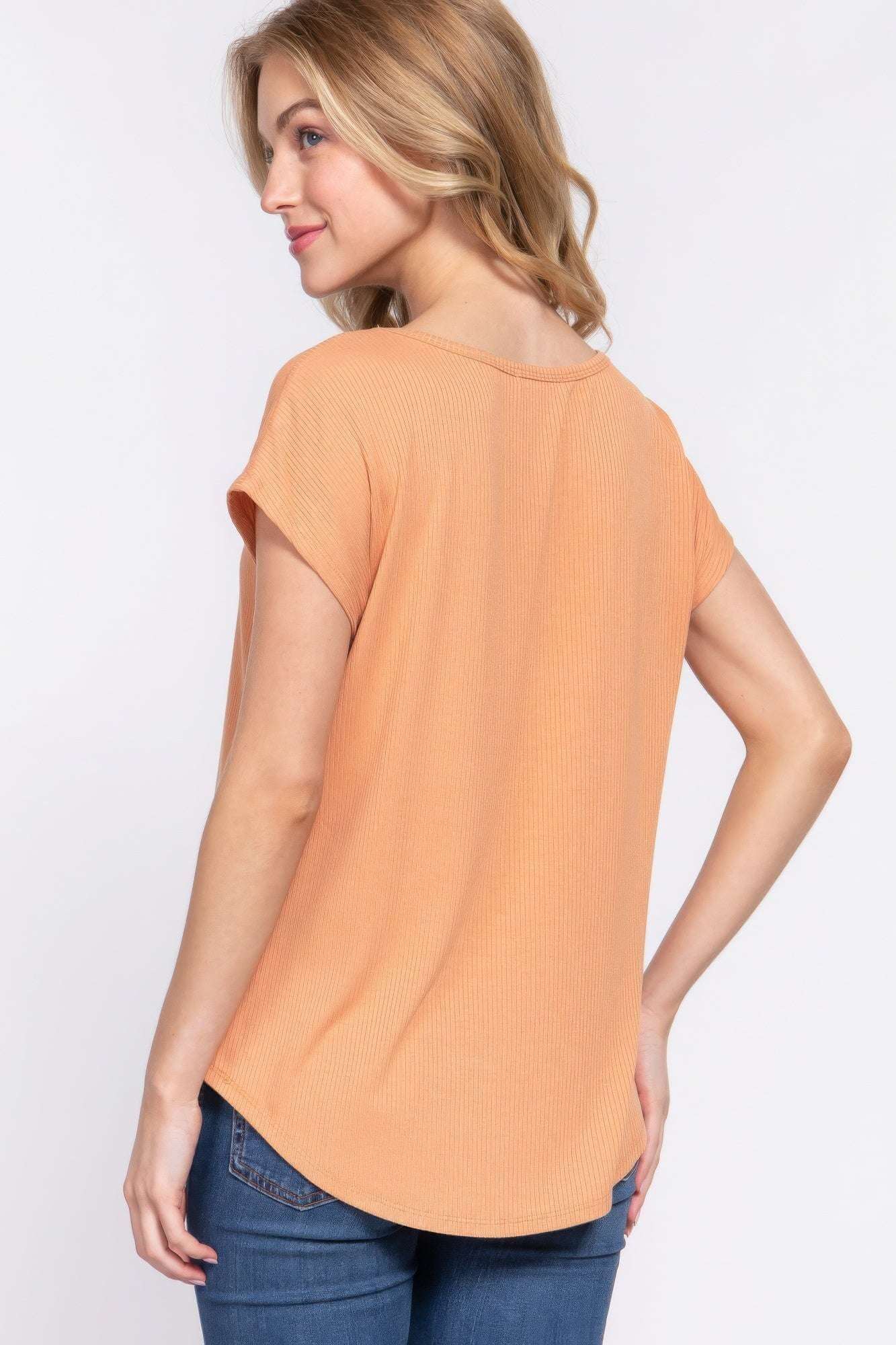 Short Dolman Slv Rib Knit Top - The Diva Goddess