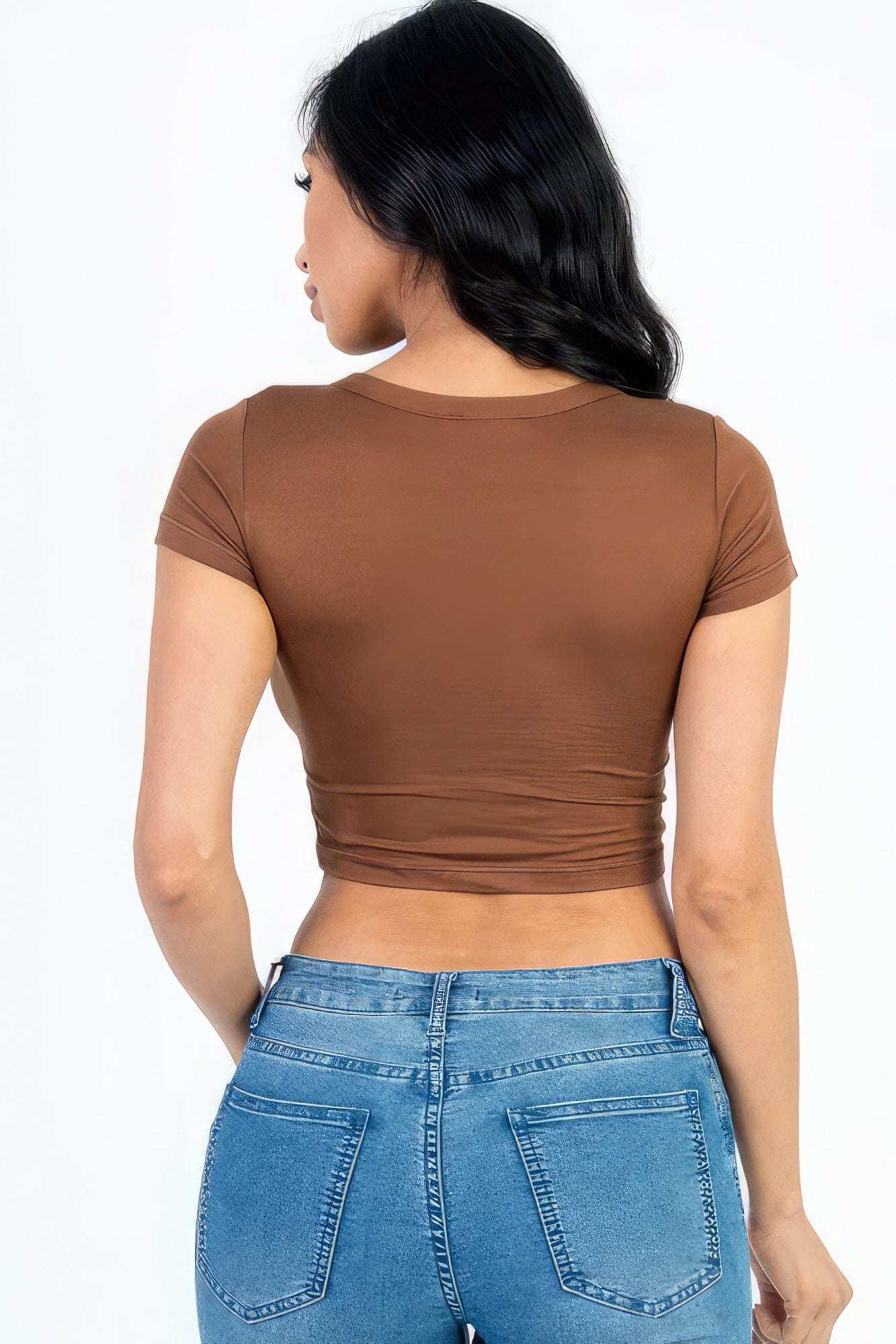 Short Sleeve Roundneck Crop Top - The Diva Goddess