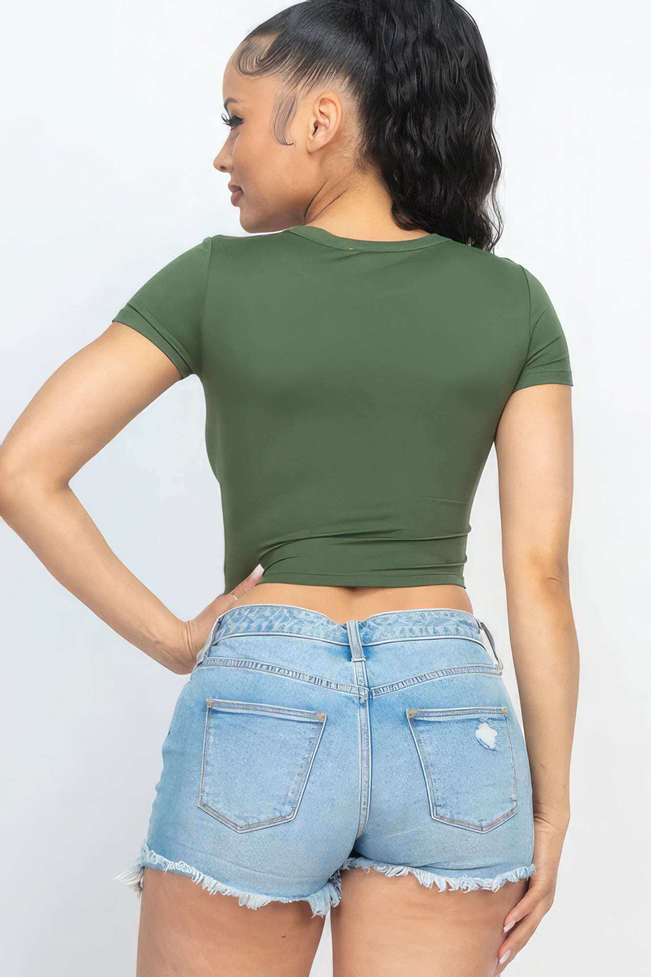 Short Sleeve Roundneck Crop Top - The Diva Goddess