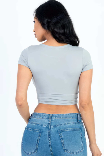 Short Sleeve Roundneck Crop Top - The Diva Goddess