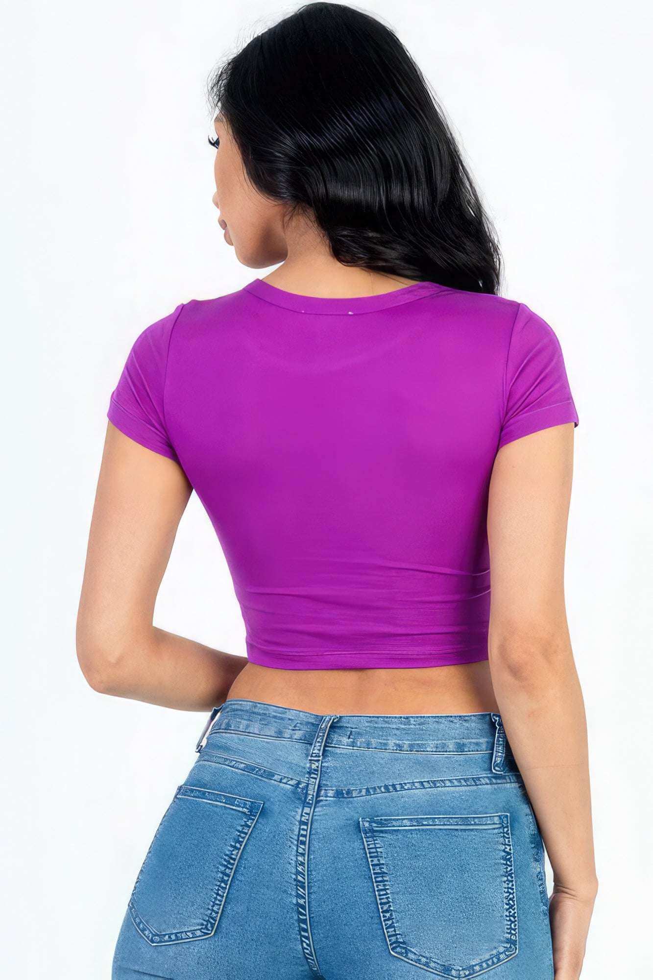 Short Sleeve Roundneck Crop Top - The Diva Goddess