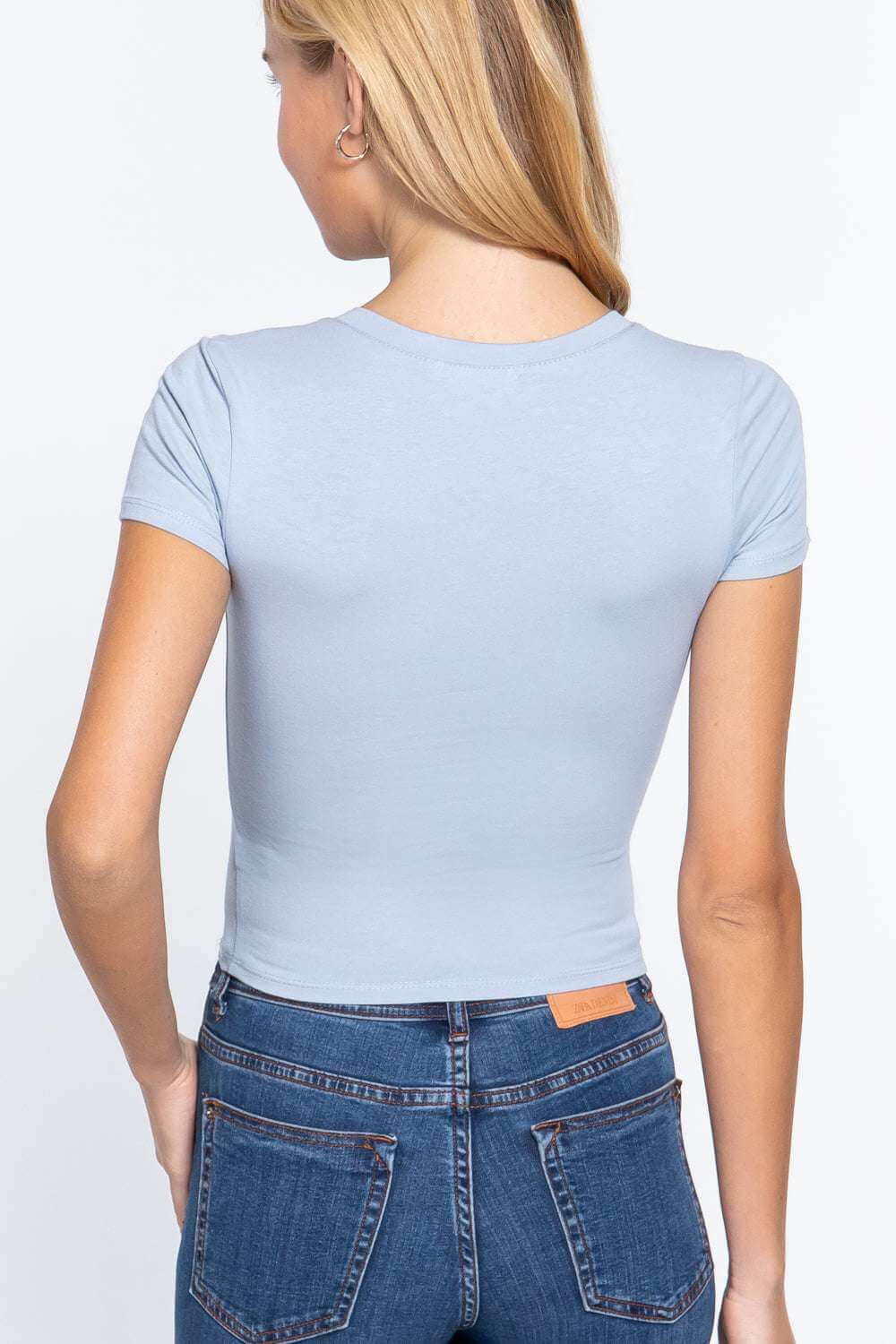 Short Sleeve V-neck Crop Top - The Diva Goddess