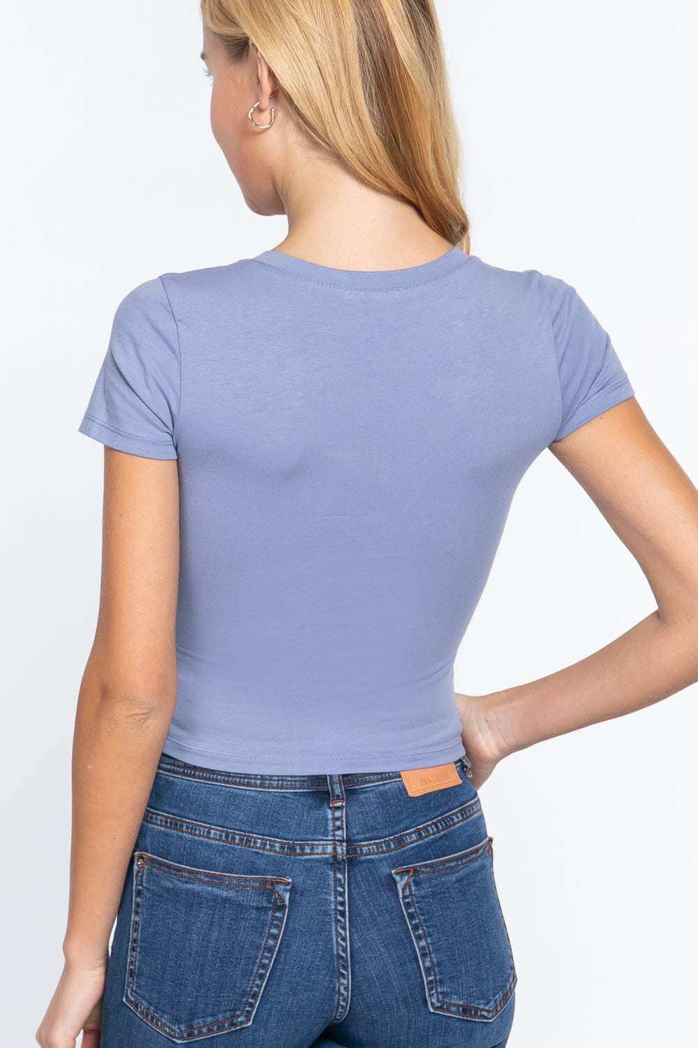 Short Sleeve V-neck Crop Top - The Diva Goddess