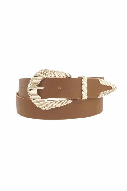 Shrimp Tectured Buckle Belt - The Diva Goddess