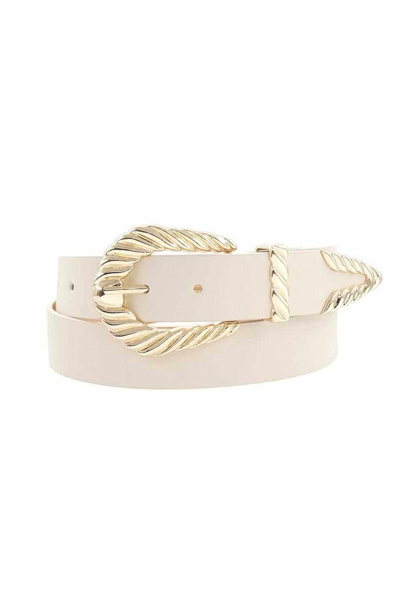 Shrimp Tectured Buckle Belt - The Diva Goddess