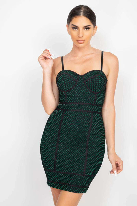 Sleeveless Sparkle Honeycomb Bodycon Dress - The Diva Goddess