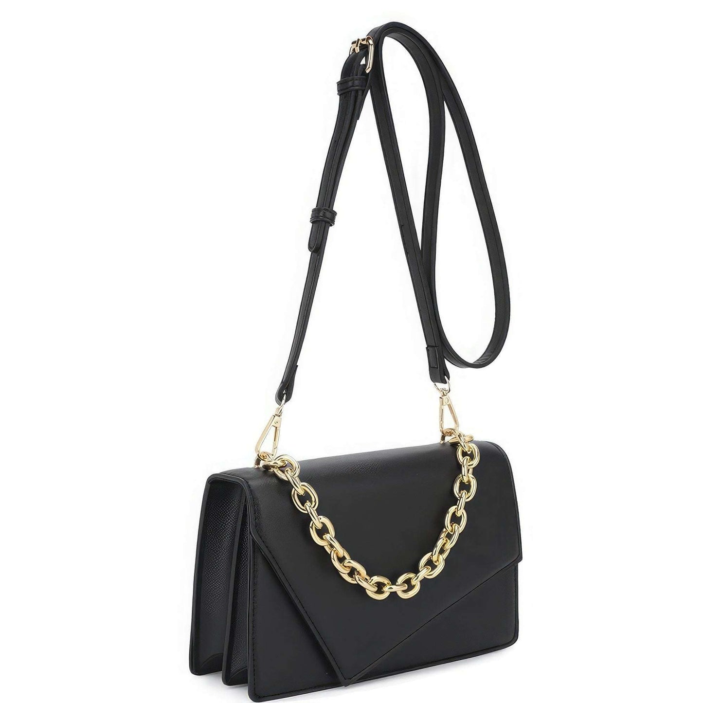 Smooth Plain Chain Link Crossbody Bag - The Diva Goddess