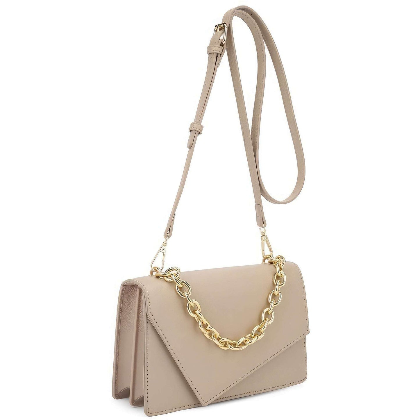 Smooth Plain Chain Link Crossbody Bag - The Diva Goddess