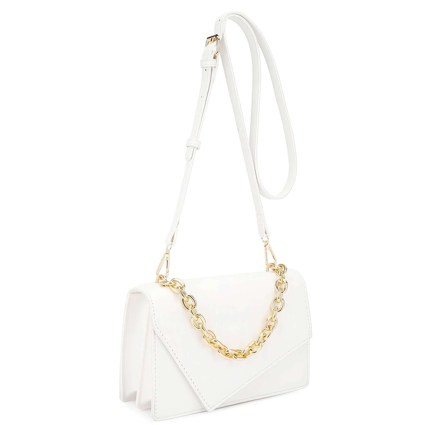 Smooth Plain Chain Link Crossbody Bag - The Diva Goddess