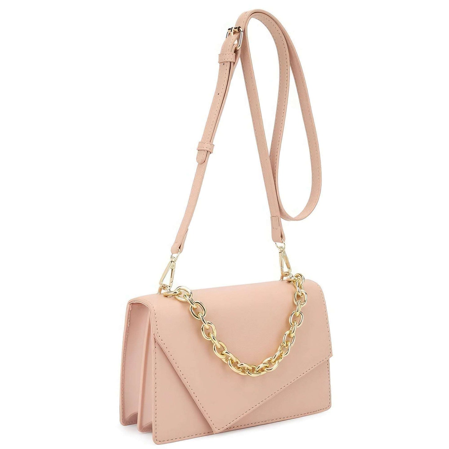 Smooth Plain Chain Link Crossbody Bag - The Diva Goddess