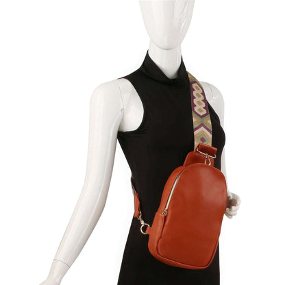 Smooth Zipper Sling Crossbody With Guitar Strap - The Diva Goddess