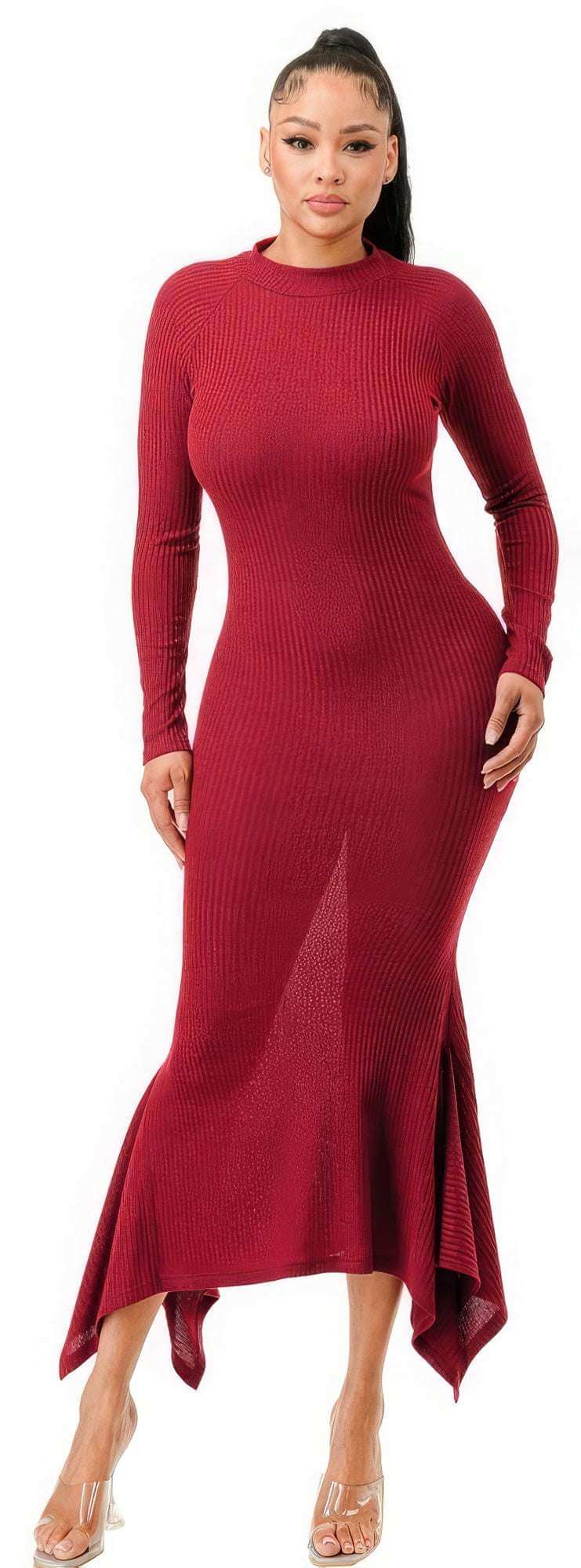 Soft Faux Wool Long Dress - The Diva Goddess