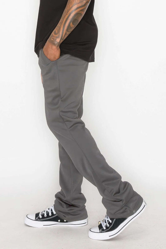 Solid Flare Stacked Track Pants - The Diva Goddess