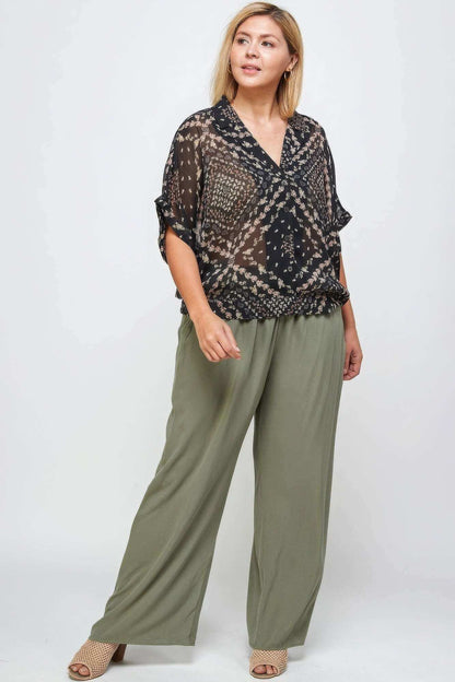 Solid Full Length Wide Leg Palazzo Pants - The Diva Goddess