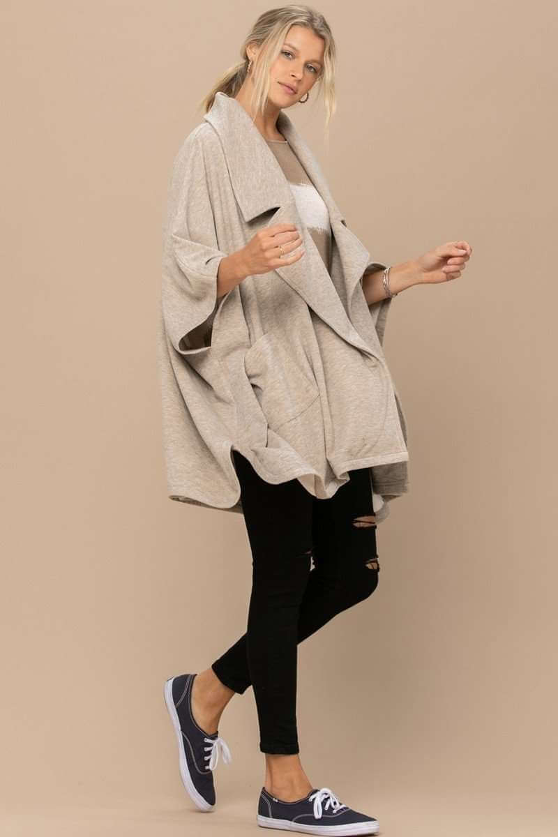 Solid Knit Oversized Trench Jacket - The Diva Goddess