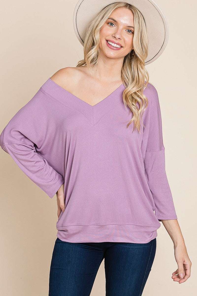 Casual 3/4 Sleeves Sleeves Top - The Diva Goddess