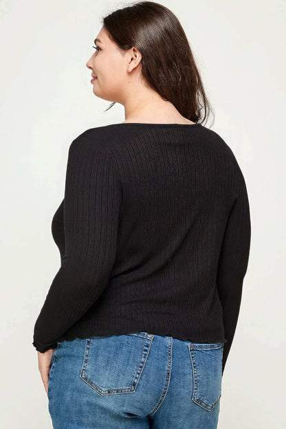 Solid Ribbed Pointelle Cardigan - The Diva Goddess