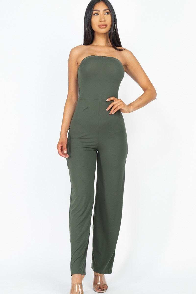 Solid Strapless Jumpsuit - The Diva Goddess