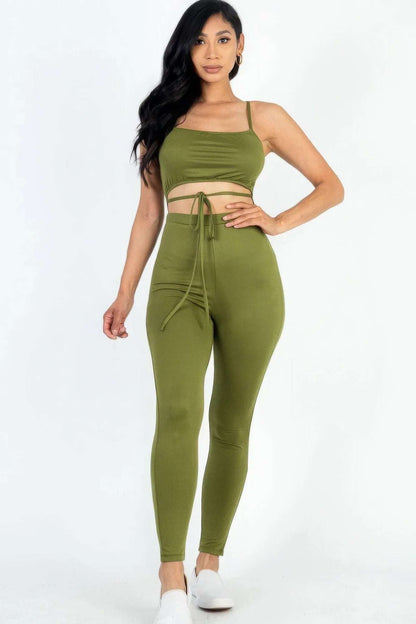 Solid Tie Front Cut Out Jumpsuit - The Diva Goddess