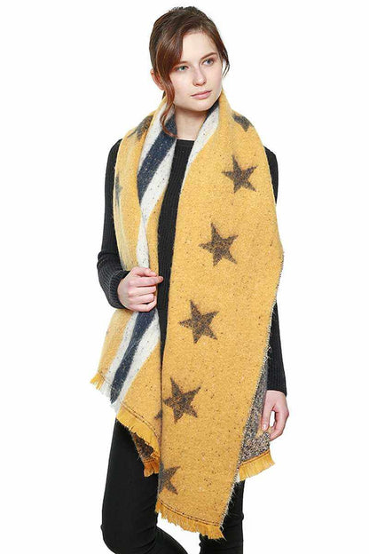 Stars & Stripe Oversized Scarf - The Diva Goddess