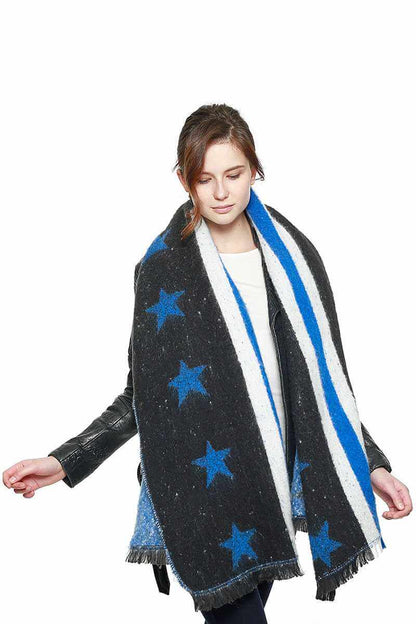 Stars & Stripe Oversized Scarf - The Diva Goddess