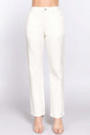 Straight Fit Twill Long Pants - The Diva Goddess