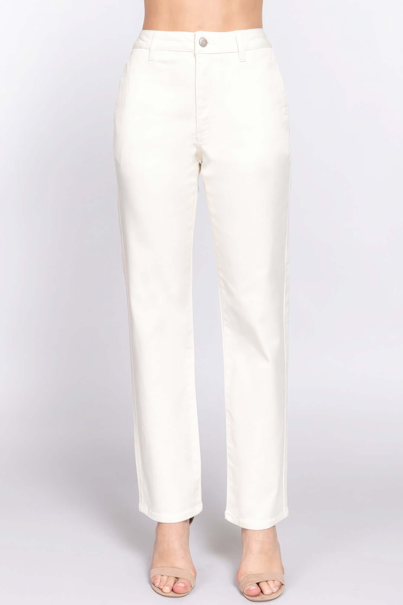 Straight Fit Twill Long Pants - The Diva Goddess