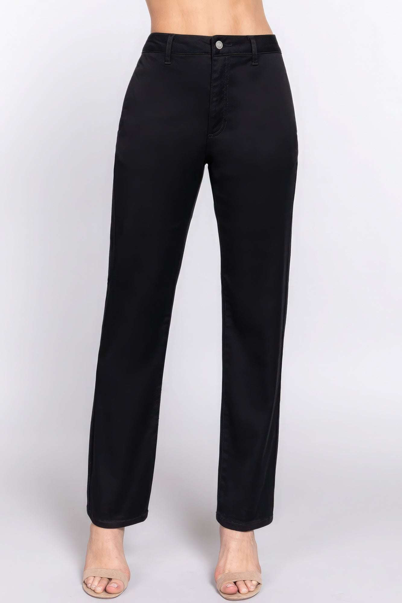 Straight Fit Twill Long Pants - The Diva Goddess