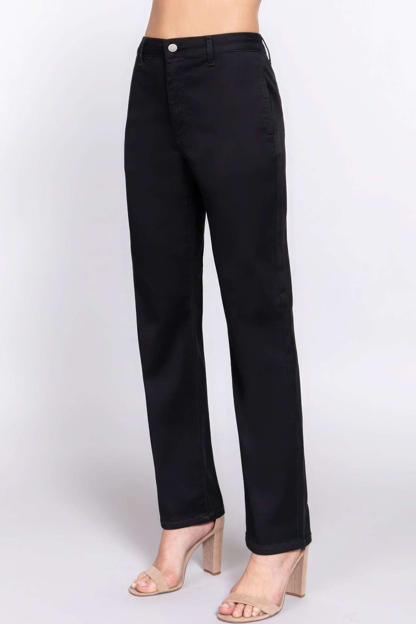 Straight Fit Twill Long Pants - The Diva Goddess