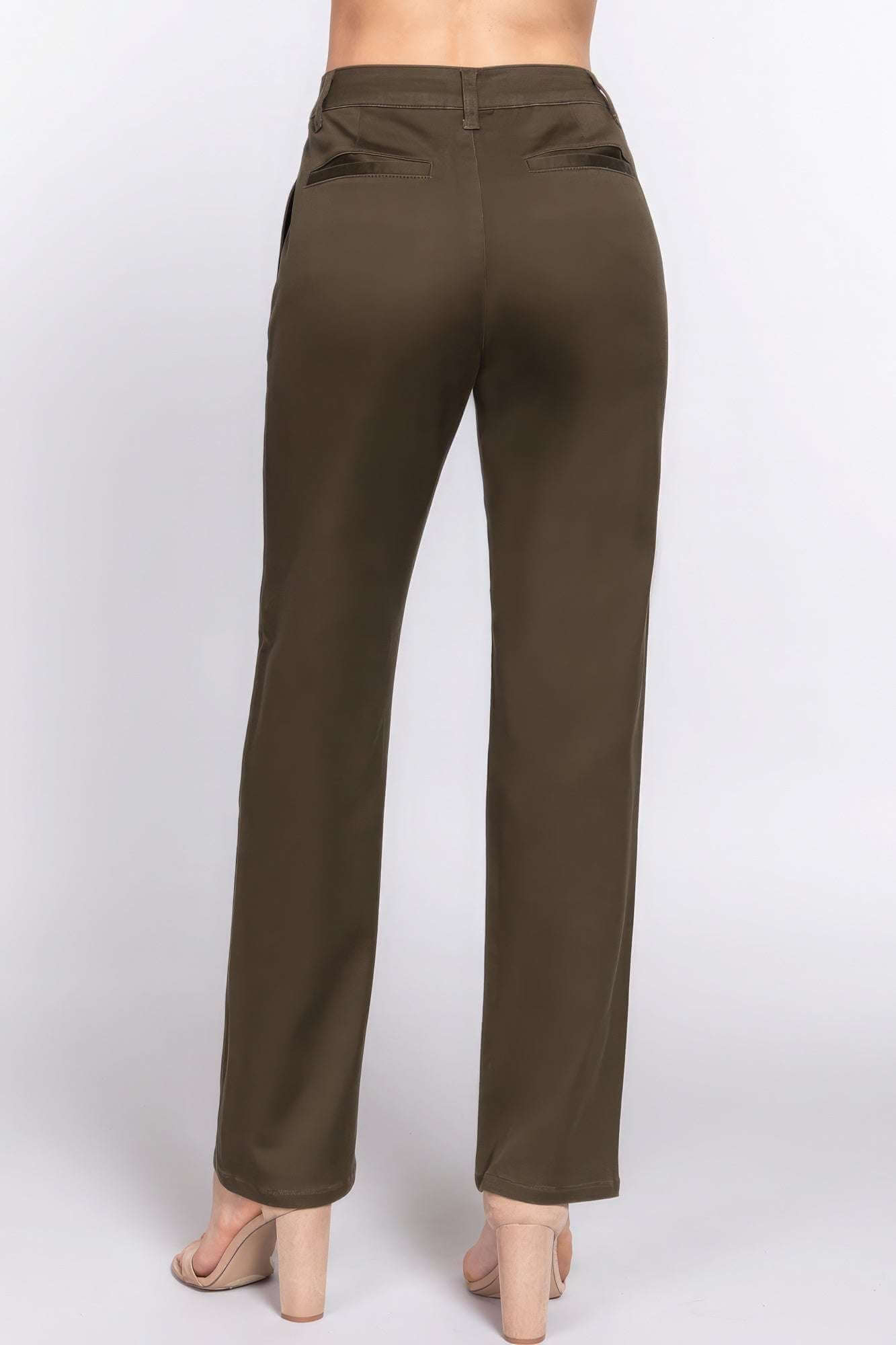 Straight Fit Twill Long Pants - The Diva Goddess