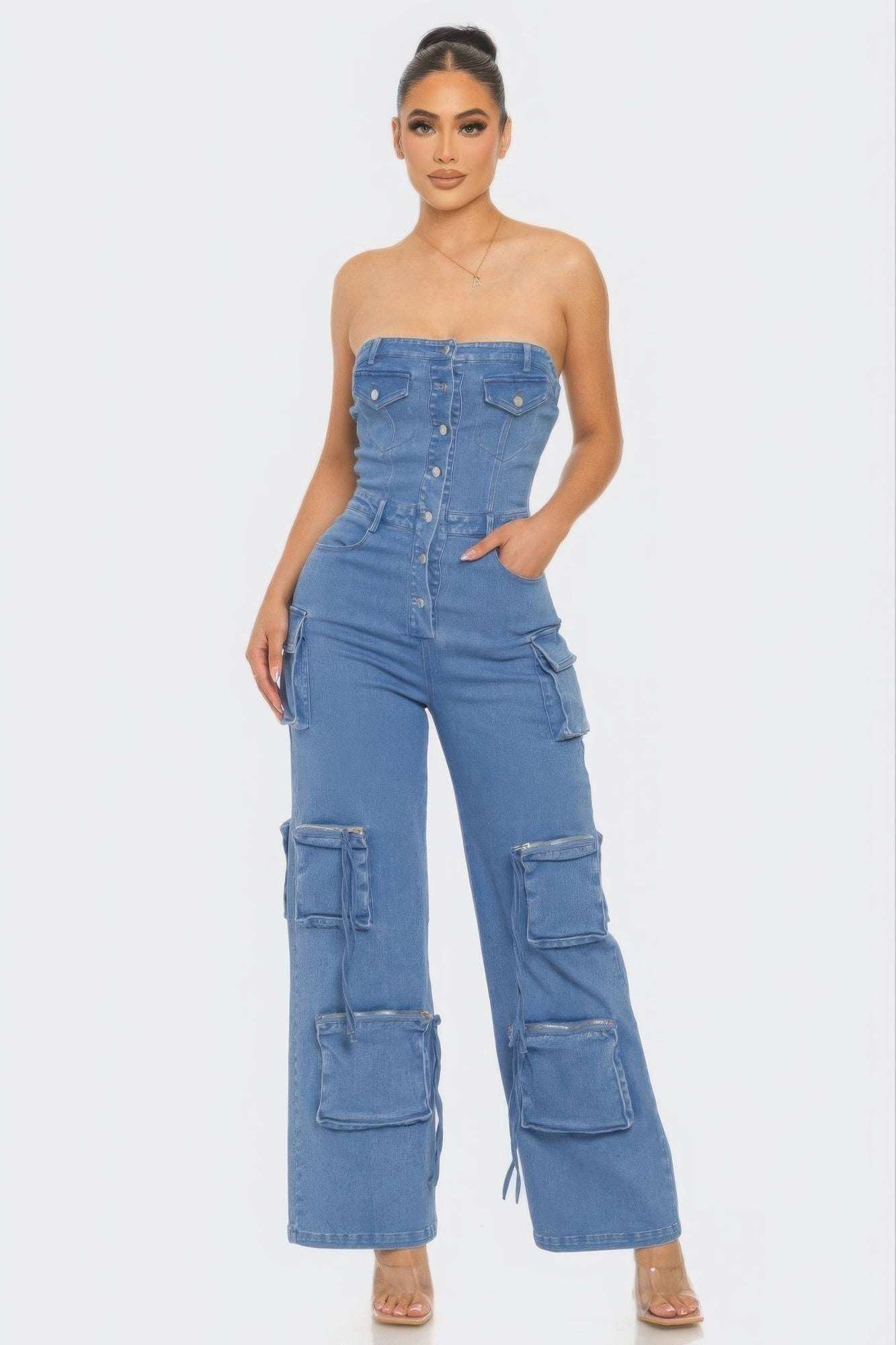 Stretch Denim Jumpsuit - The Diva Goddess