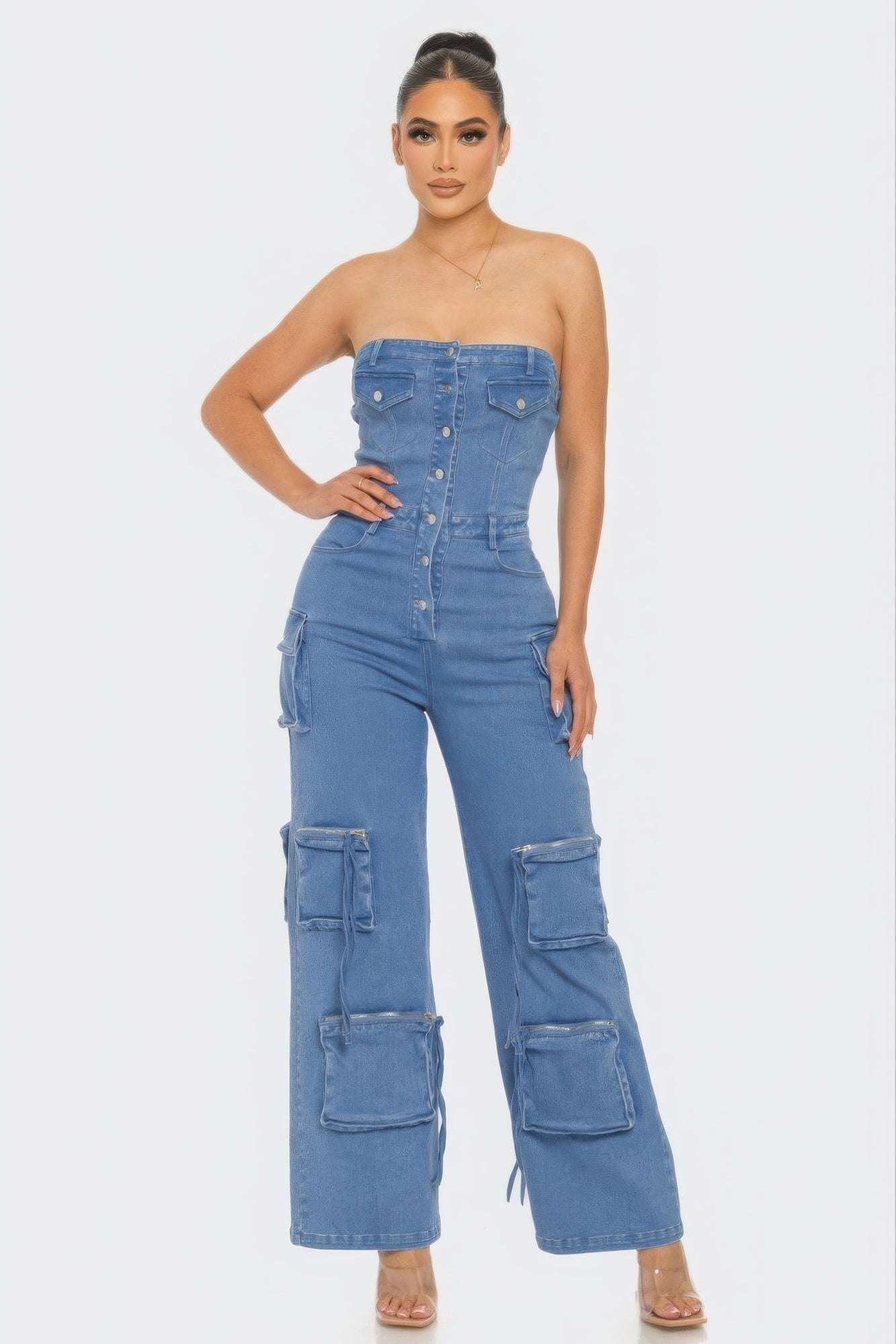 Stretch Denim Jumpsuit - The Diva Goddess