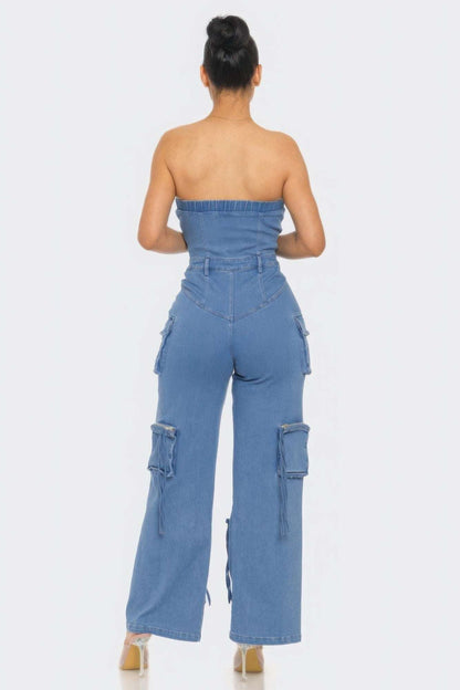 Stretch Denim Jumpsuit - The Diva Goddess