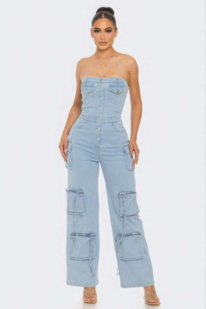 Stretch Denim Jumpsuit - The Diva Goddess