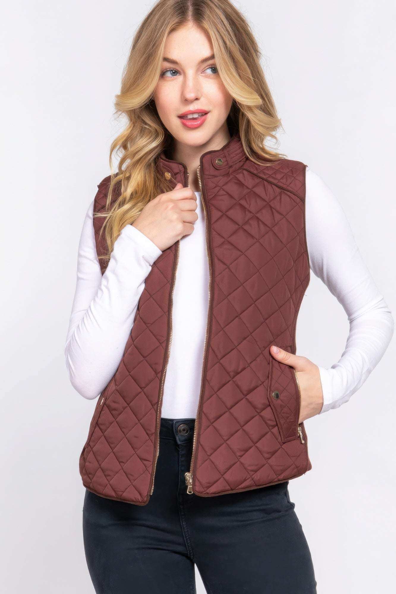 Trendy quilted vest - The Diva Goddess