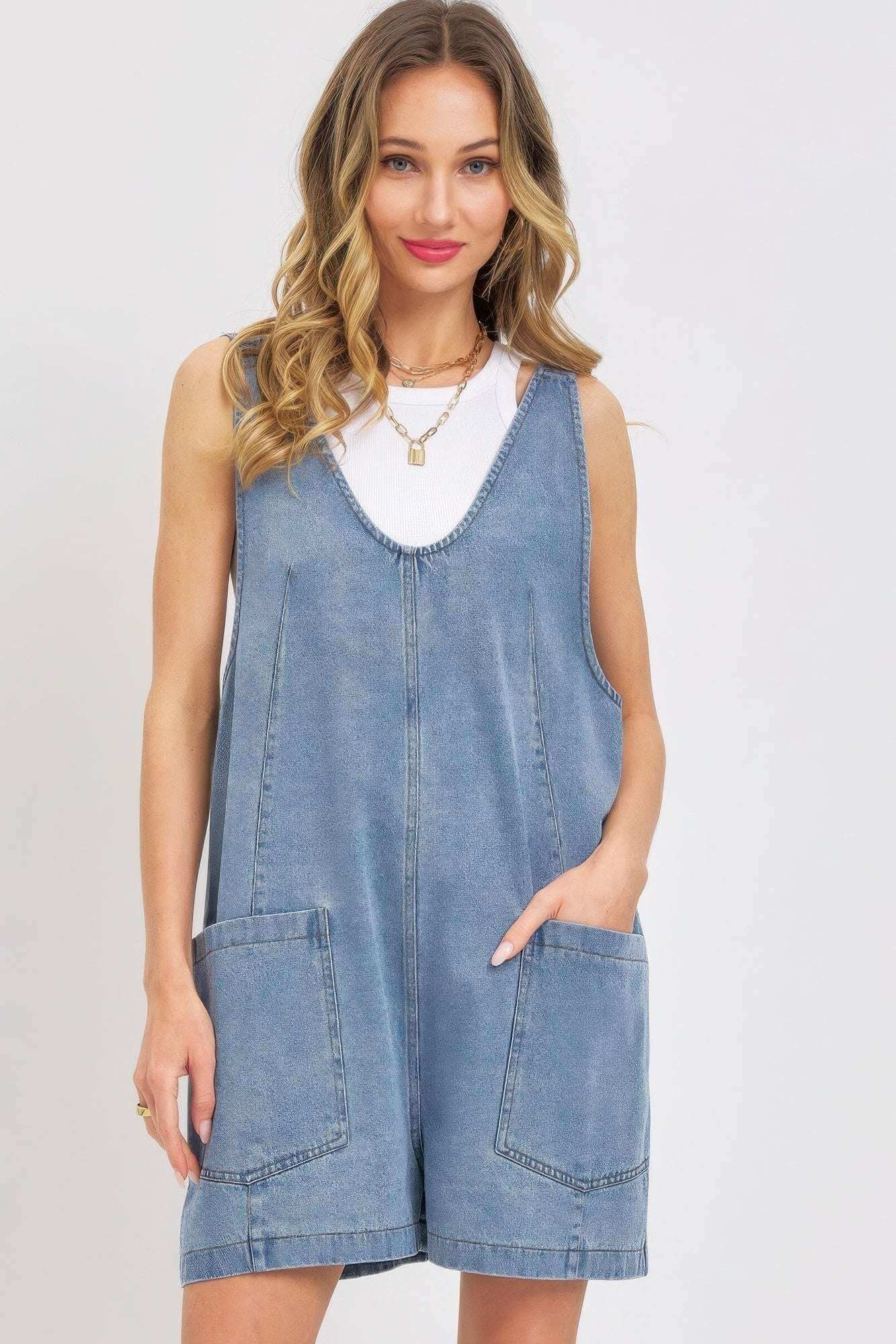 Summer Denim Overall Romper - The Diva Goddess