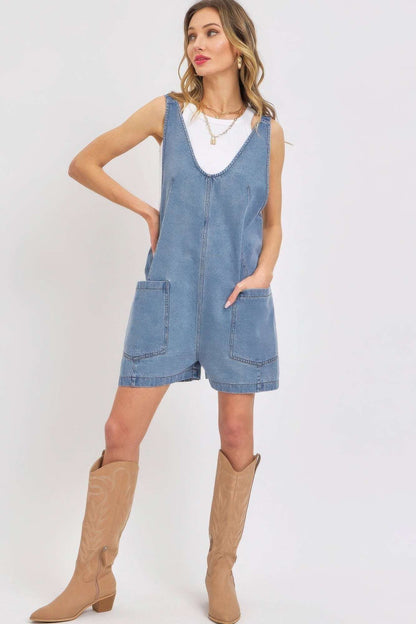 Summer Denim Overall Romper - The Diva Goddess