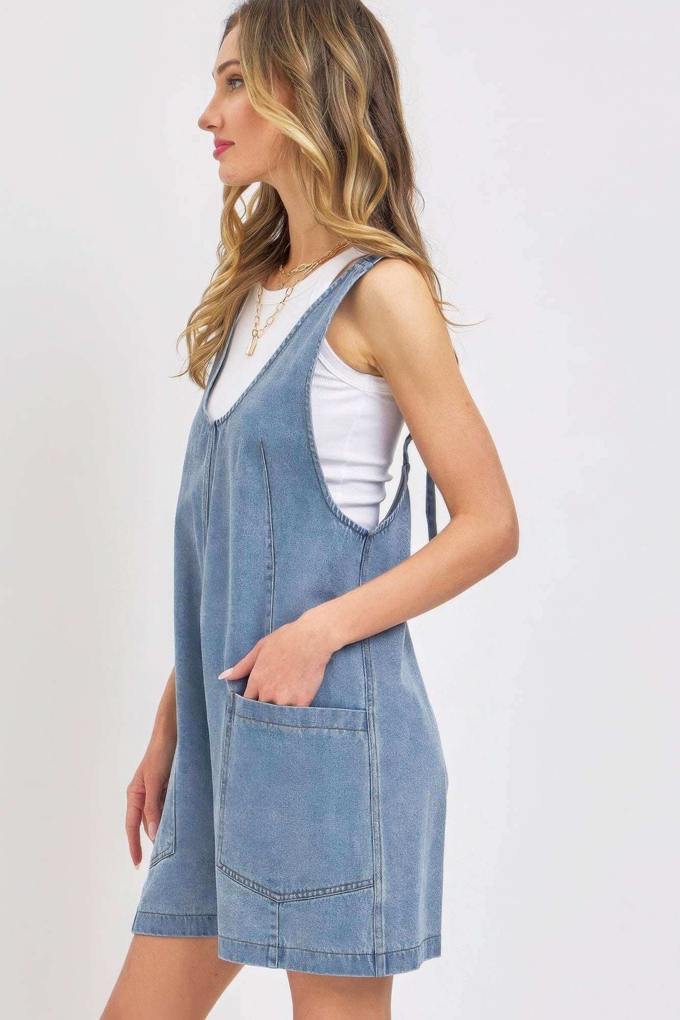 Summer Denim Overall Romper - The Diva Goddess