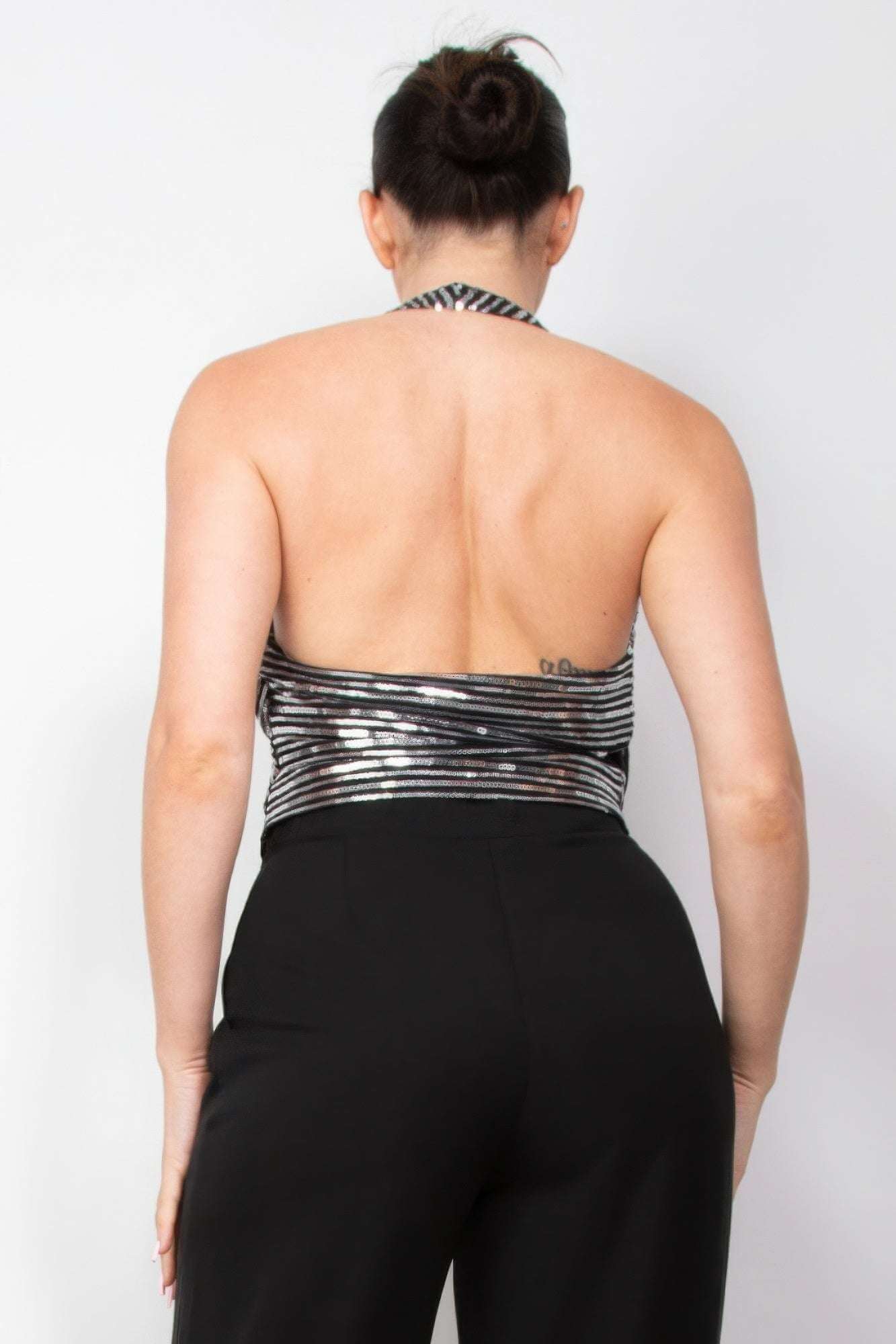 Surplice Halter Sequin Top - The Diva Goddess