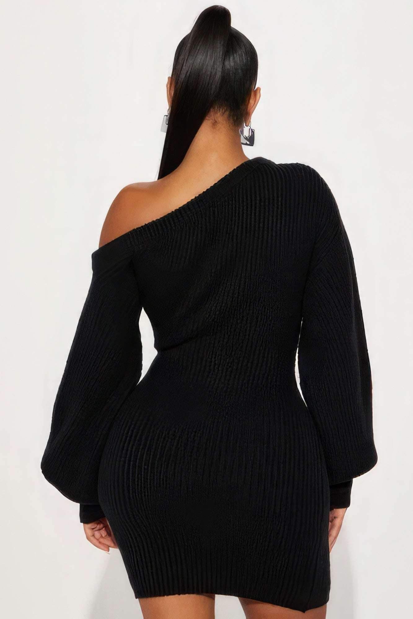 Sweater Knit Mini Dress - The Diva Goddess