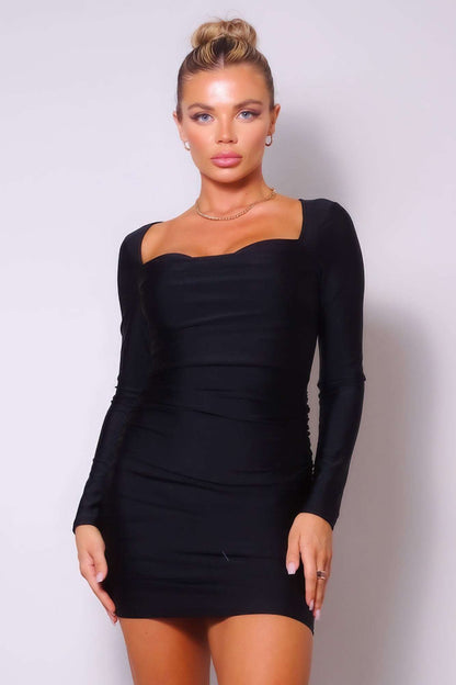 Sweetheart Pleated Front Sexy Mini Dress - The Diva Goddess