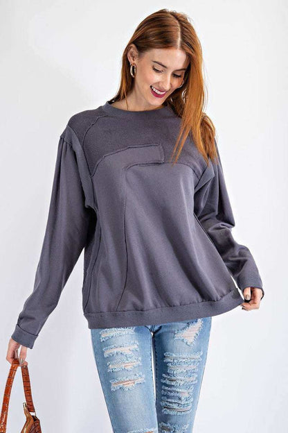 Terry Knit Loose Fit Pullover - The Diva Goddess