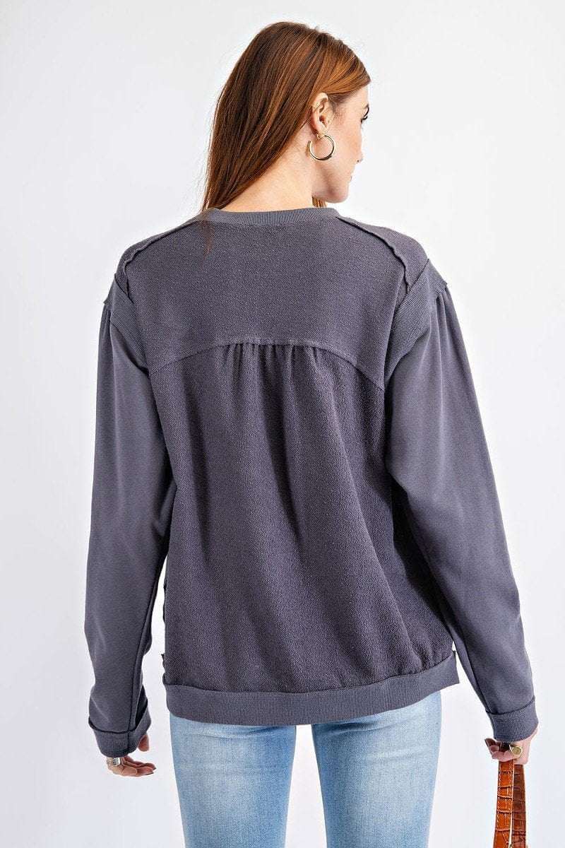 Terry Knit Loose Fit Pullover - The Diva Goddess