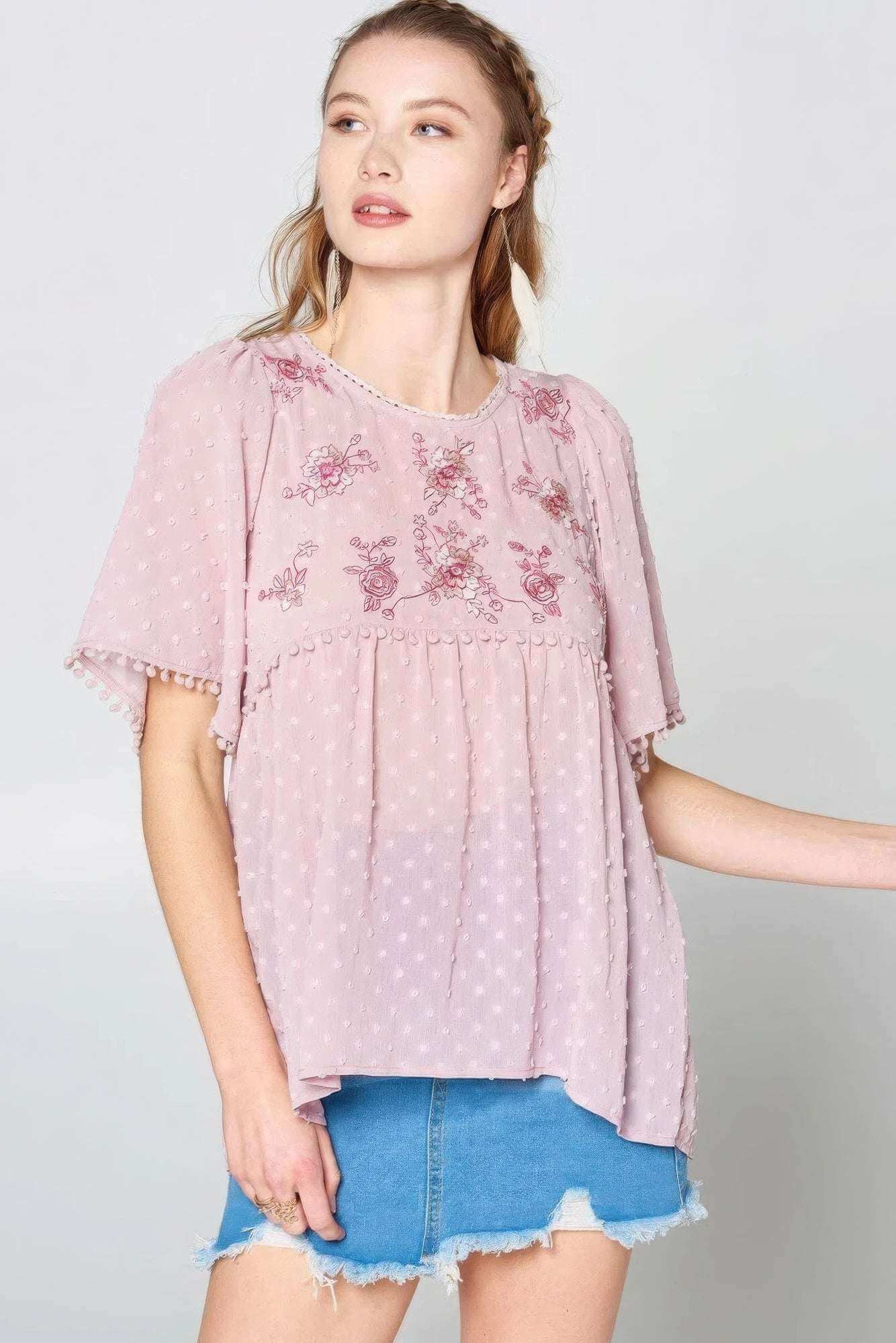 This Detailed Lace Trimmed Bubble Chiffon Blouse - The Diva Goddess