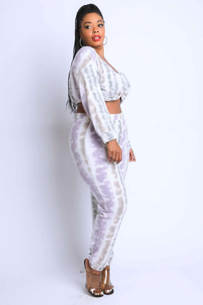 Tie Die Off Shoulder Set - The Diva Goddess