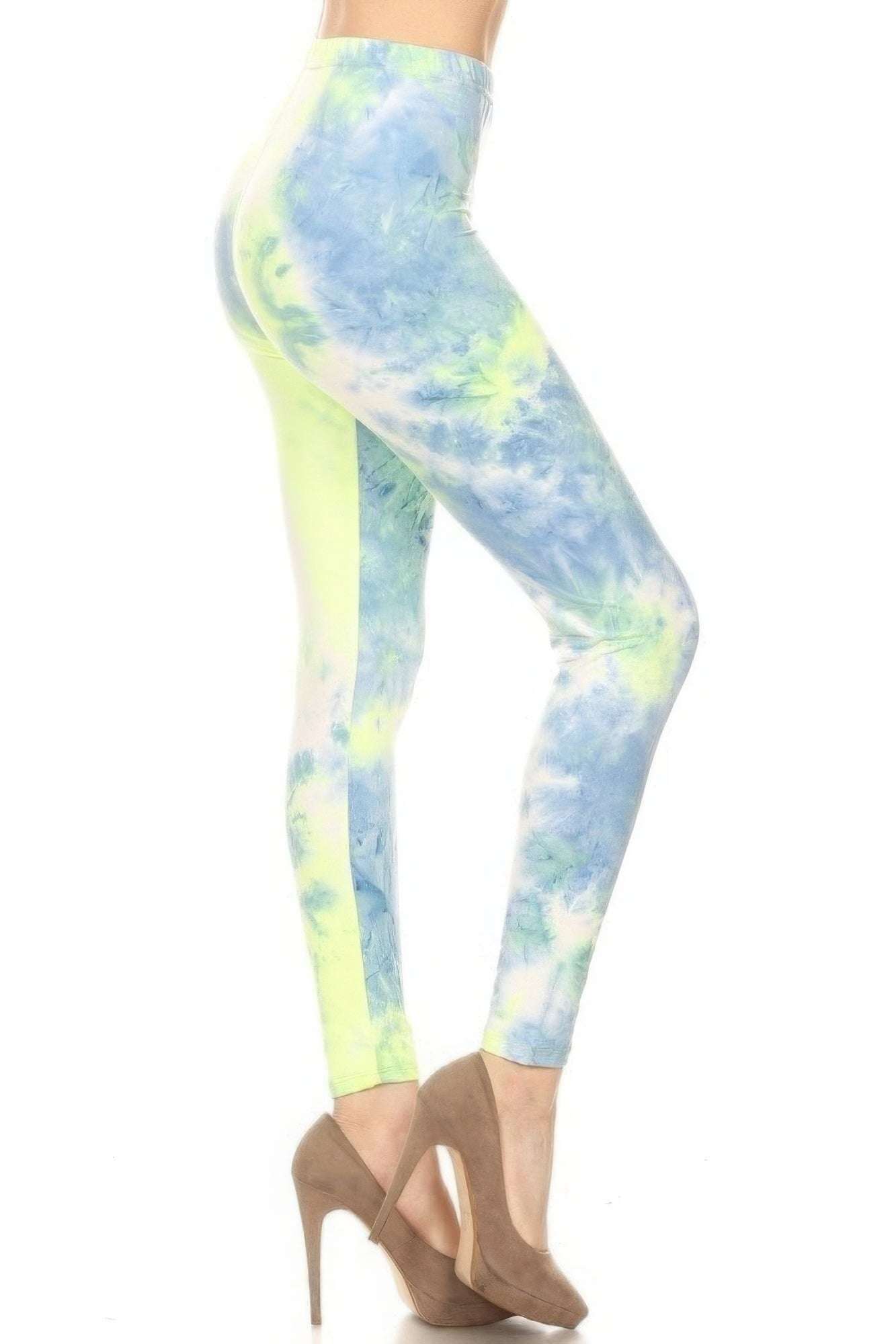 Tie Dye Printed, Full Length, High Waisted Leggings - The Diva Goddess