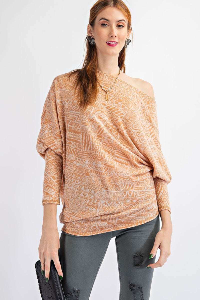 Tribal Printed Knit Top - The Diva Goddess